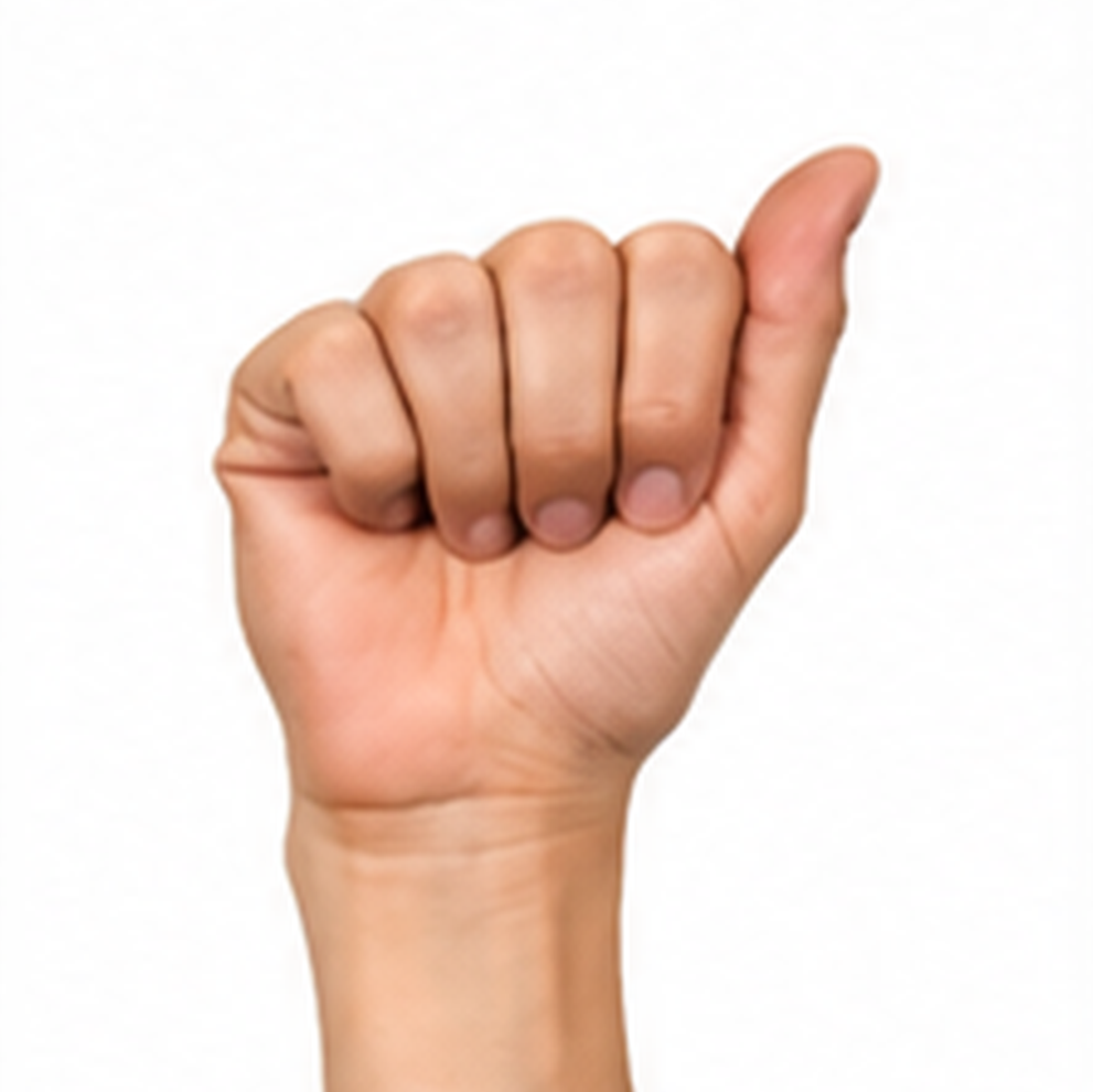 ASL Letter A Sign Language Hand Gesture