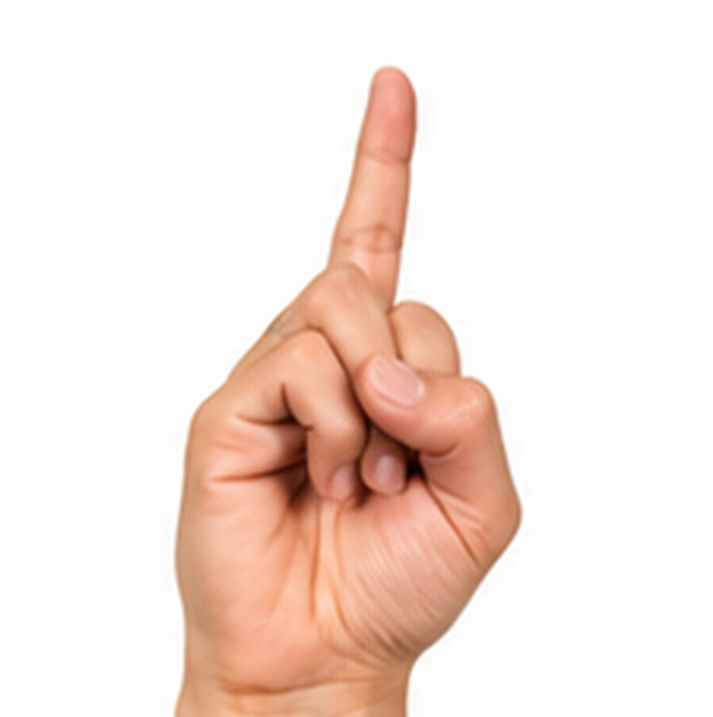 ASL Letter D Sign Language Hand Gesture