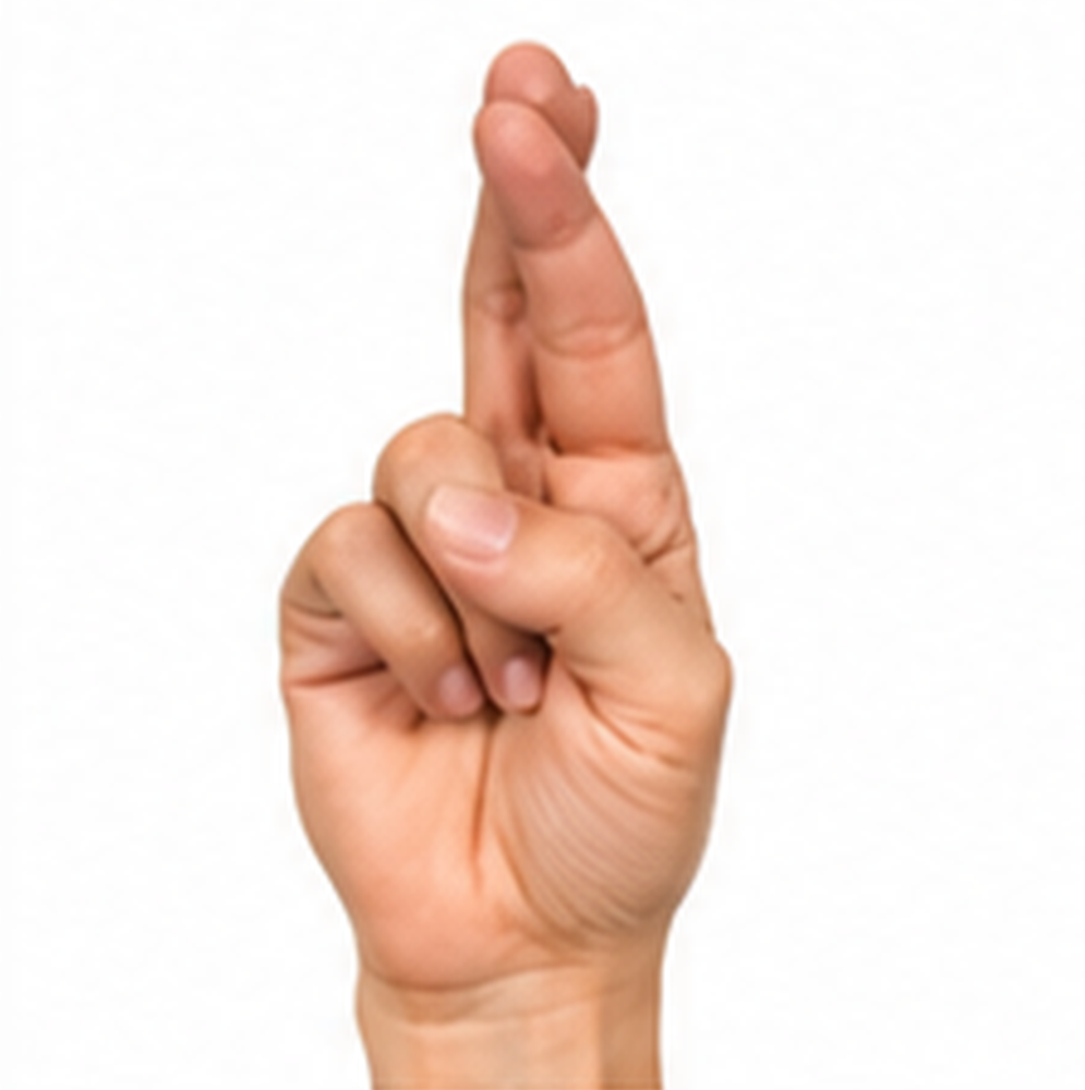 ASL Letter R Sign Language Hand Gesture