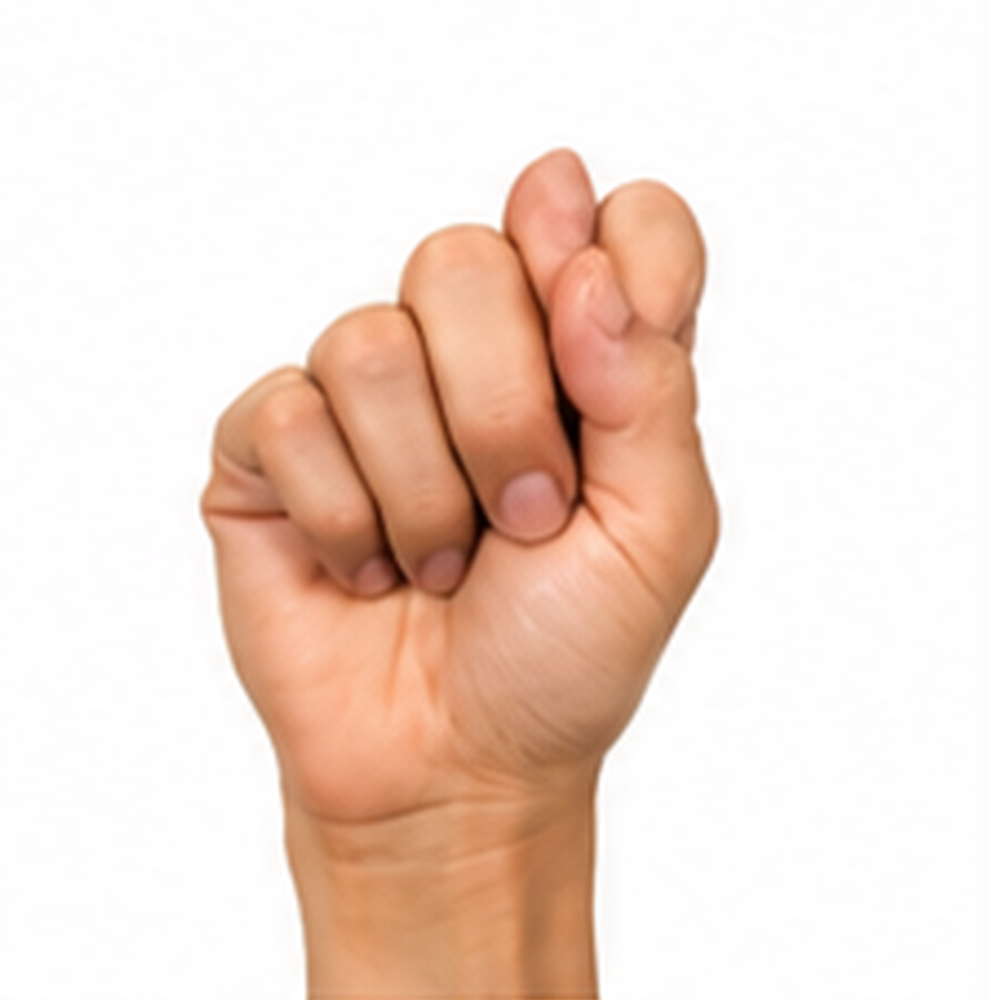 ASL Letter T Sign Language Hand Gesture