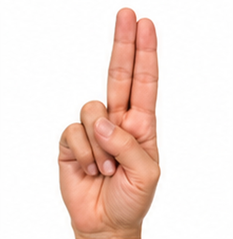 ASL Letter U Sign Language Hand Gesture