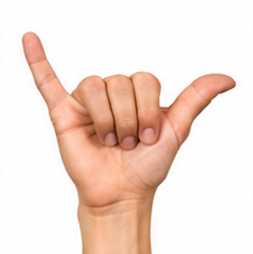 ASL Letter Y Sign Language Hand Gesture